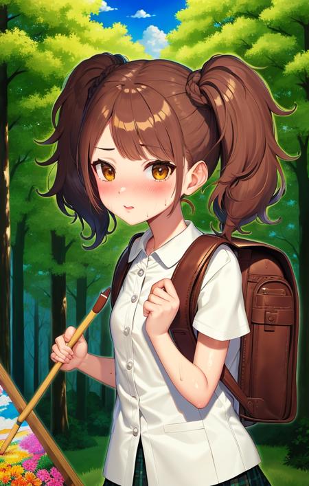 53368-3068451144-painting, brush strokes, scenic background, lineart, forest, colorful flowers, rise kujikawa [persona], brown short twintails, b.png